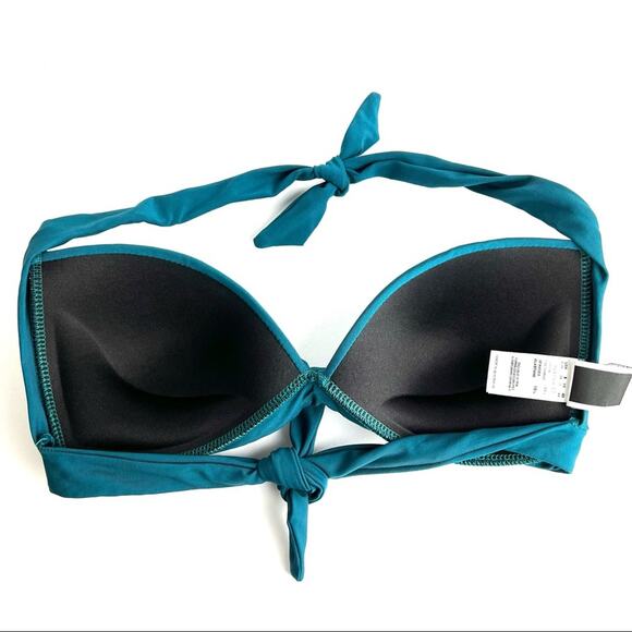 Jets by Jessika Allen Teal 2-Piece Push-Up Halter Bikini Set 6/8 - Picture 6 of 10